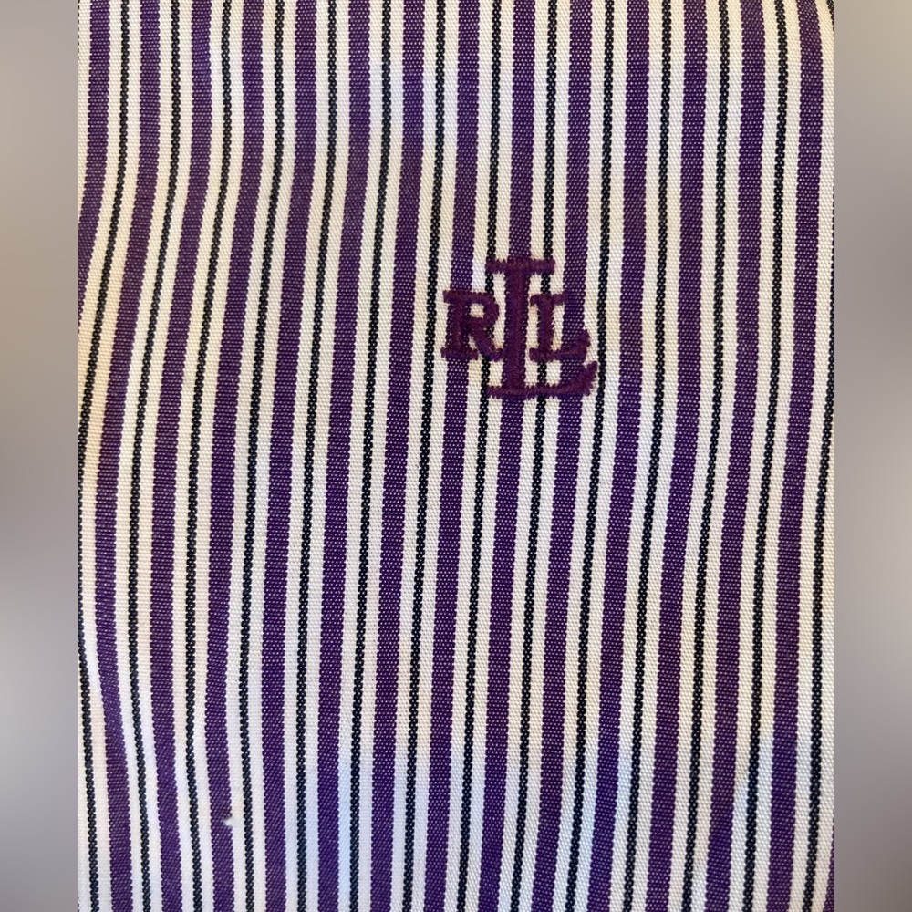 Lauren Ralph Lauren Non—Iron Striped Buttons Down Shirt XS - Picture 9 of 12